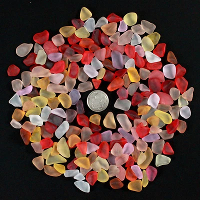 sea beach glass 20 pieces lot bulk red yellow pink white  jewelry use - Image 1 of 3