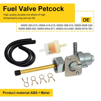 Válvula de combustible Petcock CB400 para Honda 1975-2008 se adapta a MR175 CM400A TRX250X ABS Metal Foto 1 de 4