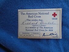 The American Red Cross 1939 membership card