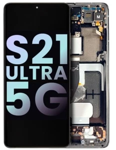 Pantalla táctil LCD negra original Samsung Galaxy S21 Ultra 5G (paquete de servicio) OEM - Imagen 1 de 6