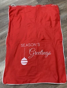 (4) Christmas Gift Bag Red Felt Embroidered Bell 42"x29" Drawstring Santa Sacks - Picture 1 of 4