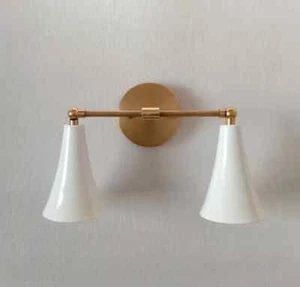 1950's Mid Century Modern Brass Italian Wall Sconce Stilnovo Wall Fixture Lamp - Picture 1 of 5