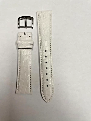 Correa de reloj de cocodrilo genuina blanca de 19 mm - EE. UU. Foto 1 de 3