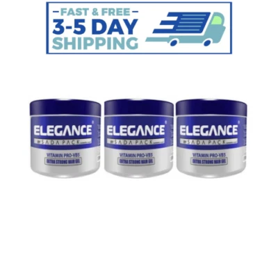 3X ELEGANCE Extra Strong Hair Styling Gel Vitamins B5  Protection Hair Gel 500ml - Image 1 of 3