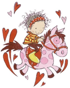 Póster impreso artístico infantil Little Girl Riding Annabel Spenceley 9,5 x 11,75 - Imagen 1 de 1