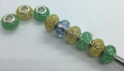 10 Piezas Pulsera Europea Plata 925 Dijes Cuentas Deslizadores Espaciadores Asst Colores 100 Foto 1 de 4