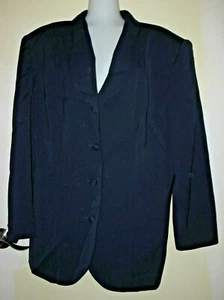 LORD & TAYLOR - 20W - NAVY - 100% POLYESTER - LINED BUTTON FRONT JACKET - Picture 1 of 2