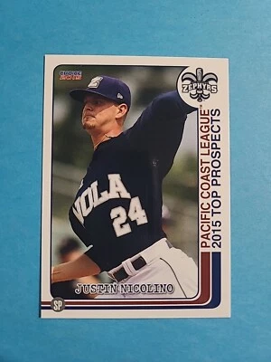 JUSTIN NICOLINO 2015 PACIFIC COAST LEAGUE TOP PROSPECTS BASEBALL CARD # 21 H7029 - Image 1 of 2