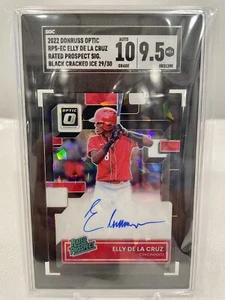 2022 Donruss Optic Black Cracked Ice Elly De La Cruz Auto Rookie /30 SGC 9,5/10 - Bild 1 von 2