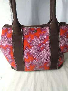 J.CREW Multicolor Canvas Paisley Red ., Pink Tote Handtasche Geldbeutel - Bild 1 von 5