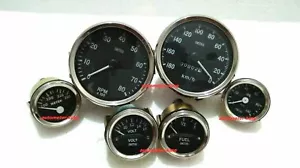 Smiths Replica Kit- Elec Temp + Oil + Fuel +Volt Gauge+Speedometer +Tacho 100 mm - Picture 1 of 4