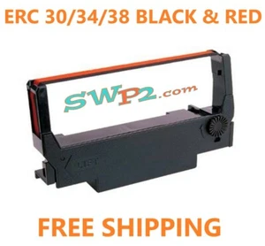 (144) EPSON ERC 30 / 34 / 38 BLACK/RED RIBBONS **NEW** FREE SHIPPING!! - Picture 1 of 1