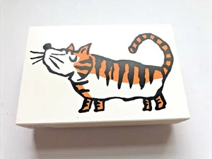 Cartoon Smiling Tiger Rubber Wood Stamp by Beverly 3 1/2 X 2 3/8" Japan - Picture 1 of 4