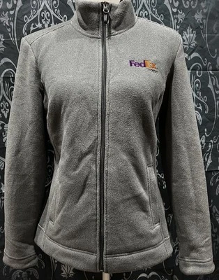Fedex Ground Fan Gear Hiking Game Travel Port Authority Grey Fleece Jacket - Image 1 of 4