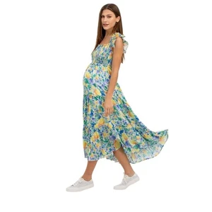 Anthropologie PIETRO BRUNELLI Midikleid Rüschen Stufen Blumen Umstandsmode - Bild 1 von 8