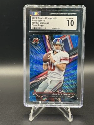 2023 Topps Composite - Resurgence Eli Manning #69 Blue Surge Refractor /75 CGC10 - Image 1 of 2