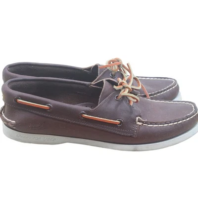 De Colección Años 90 Sperry Top Sider Wms 7.5 S Cuero Marrón Barco Zapatos Mocasines 9199514 Foto 1 de 4