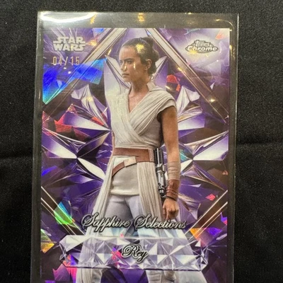 2025 Topps Chrome Sapphire Star Wars Rey Sapphire Selections #SS-10 Purple /15 - Image 1 of 4