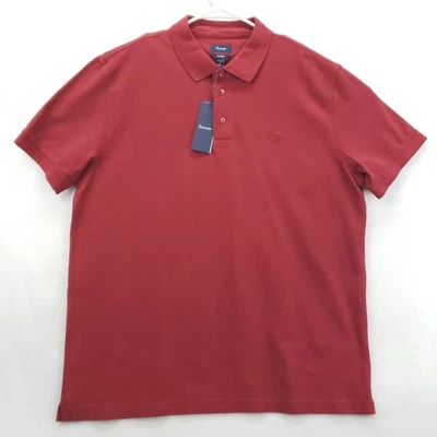 NUEVO Polo Faconnable Para Hombres 2XL Rojo Ladrillo Clásico Manga Corta Bordado Foto 1 de 4