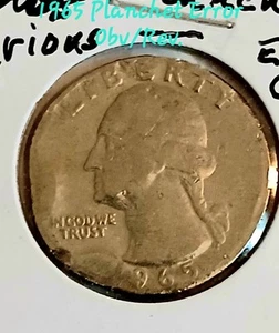 1965 Washington Quarter With Planchet Errors Obv.Rev. - Picture 1 of 3