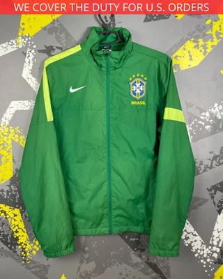 巴西队训练足球足球夹克绿色耐克男式 M 码 ig93 — 第 1/4 张图片