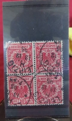 1895 DEUTSCHE REICHSPOST 10PFN BLOCK OF 4, CANCELED 13.12.95 - Image 1 of 4
