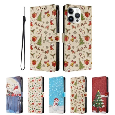 Christmas Santa Wallet Cover Case For Motorola G73 G15 G55 G14 G54 E13 G32 G04 - Image 1 of 4