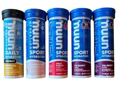 Lote de 5 NUUN HYDRATION Sport/Energy 5-PACK con 10 Tabs/ea, Var. Exp. Fechas Foto 1 de 2