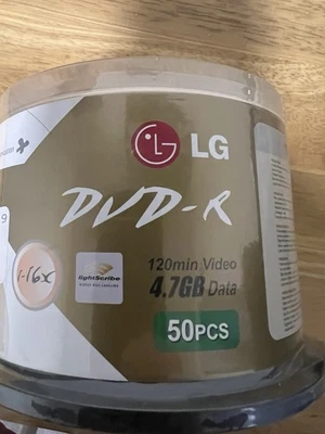 LG DVD-R 50 Pack 16x 4.7GB 120 Minute Blank Discs New, Factory Sealed  - Image 1 of 4