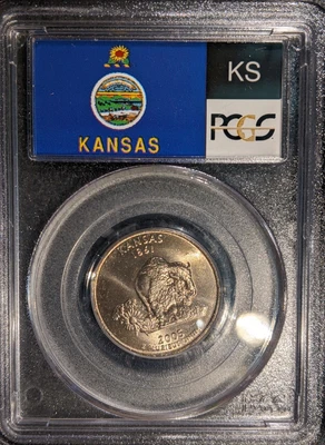 2005-p PCGS MS-67 Kansas KS Washington State Quarter Flag Holder Very Tough Date - Image 1 of 2