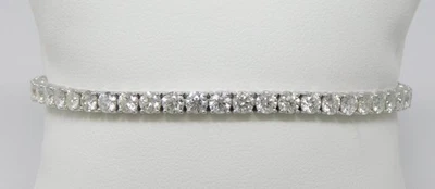Brazalete Tenis Diamantes Oro Blanco 17 kt 42 Piedras ≈3.45-3.5 mm 7" B9142 Foto 1 de 4