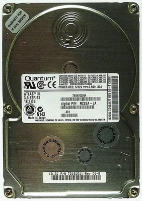 18,2GB HDD Quantum ATLAS III RZ2EA-LA Ultra3 SCSI ID9897 - Bild 1 von 3