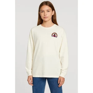 Volcom Werkin Doubles T Shirt Girls Size Large Star White Long Sleeve Tee NEW - Picture 1 of 7