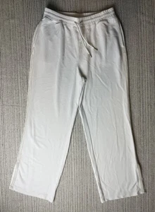 All In Motion Damen Größe Medium weiß gerippt Lounge Hose weites Bein Kordelzug - Bild 1 von 9