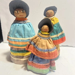 1930-40 Seminole 3 bambole indiane: 6 pollici 5 pollici di altezza - Foto 1 di 4