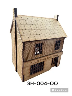 'OO' Gauge Georgian Village store & Post office laser cut kit. Model Railway. - Image 1 of 4