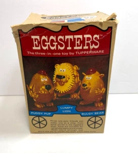 Vintage 1967 Tupperware Eierster 3 in 1 Originalkarton - Bär, Löwe & Welpe - wie besehen - Bild 1 von 11