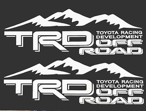 WHITE TOYOTA TRD TRUCK OFF ROAD 4x4 TOYOTA RACING TACOMA DECAL STICKER SUV VINYL - Picture 1 of 7