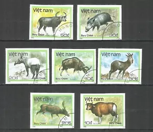Vietnam 1988 used stamps Michel # 1981-1987 U animals imperf. - Picture 1 of 1