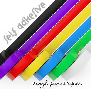 Sticky Coloured Vinyl Pinstripes Coach line Tape Car Motorbike Vehicles 10M