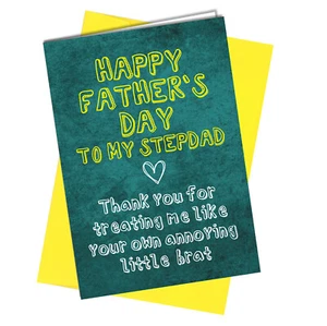 #955 FATHERS DAY CARD Step Dad Rude / Funny - Picture 1 of 2