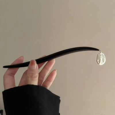 Estilo Chinês Vintage Madeira Pérola Borla Palitos de Cabelo Grampo de Cabelo Garfo Headwear⊙⇘ - Imagem 1 de 4