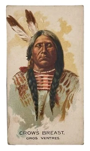 1888 N2 Allen & Ginter American Indian Chiefs Crow’s Breast Tobacco Card - Bild 1 von 3