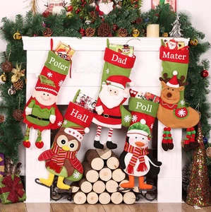 Personalized name 3D Christmas stockings holiday decoration gift collection bag - Picture 1 of 14