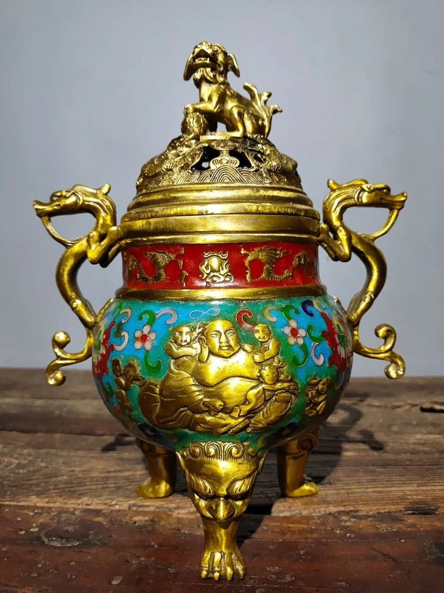 中国古美術 旧藏 西藏 仏教 銅製 吊香炉 彩绘描金 宝石嵌 藏伝工芸 古銅器 中国古美術 旧藏 西藏 仏教 銅製 吊香炉 彩绘描金 宝石嵌 藏伝工芸