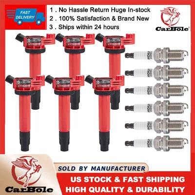 Bobina de encendido + bujía 6 piezas para Toyota Highlander 90919-02246 2004-2010 3,3 L Foto 1 de 4