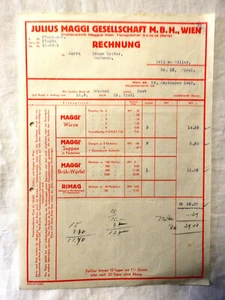 Alte Rechnung Julius Maggi - 1940 - Suppen Würze Brüh Würfel (15) - Picture 1 of 2