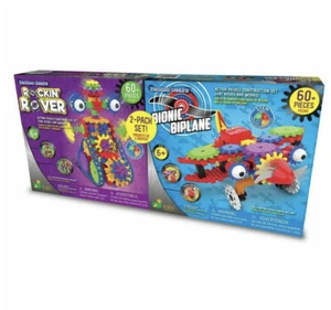 Techno Gears STEM Construction 2 Pack Set Rockinfoot Rover Bionic Biplane - Picture 1 of 4