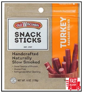 Old Wisconsin Turkey Sausage Snack Sticks, Naturally Smoked, Ready to Eat, 6oz - Picture 1 of 3