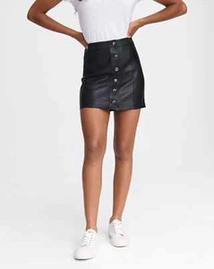 Neu mit Etikett Rag & Bone Rosie Minirock 100 % Leder schwarz Größe 2-595 $ - Bild 1 von 4